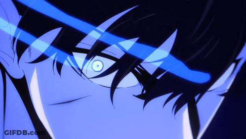 Close Up Face With Blue Light GIF