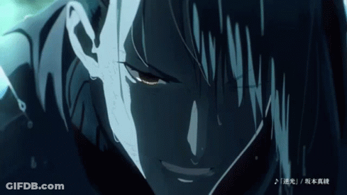 Close Up Face With Chinese Writing GIF