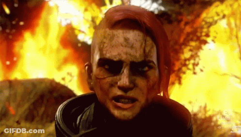 Close Up Face With Fire Background Saying Ss GIF