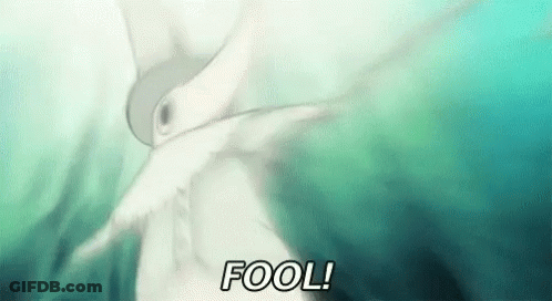 Close Up Face With Fool Written In White GIF
