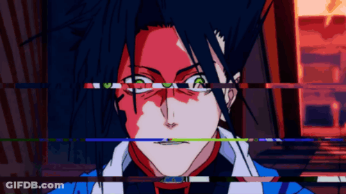 Close Up Face With Glitch Effect GIF