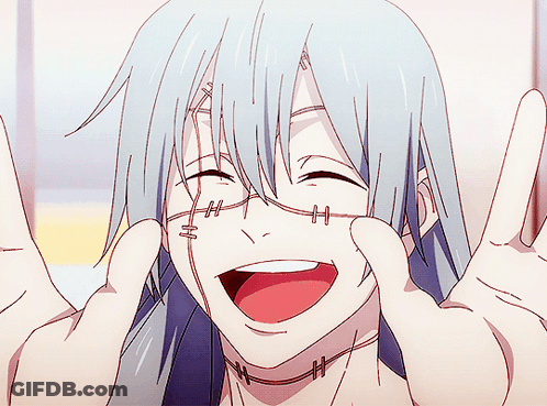 Close Up Face With Letter H GIF