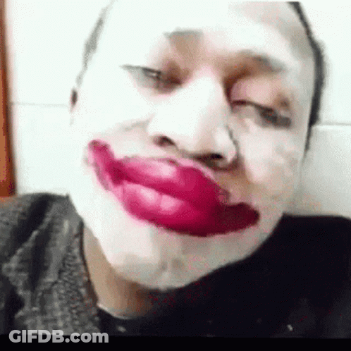 Close Up Face With Lipstick GIF