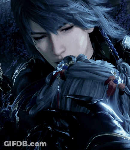 Close Up Face With Long Hair GIF