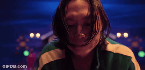 Close Up Face With Long Hair GIF