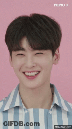 Close Up Face With Momo X Written GIF