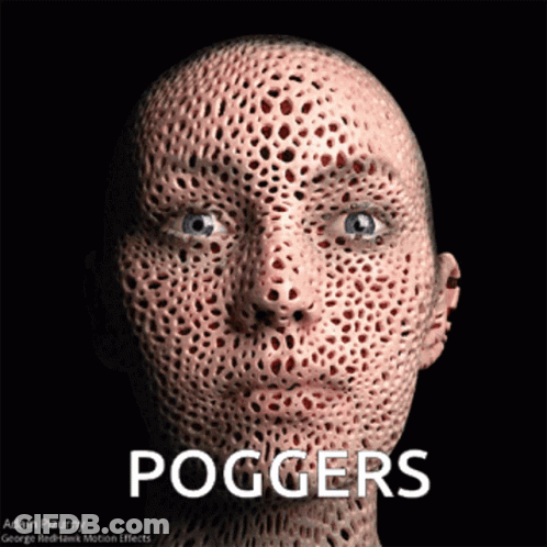 Close Up Face With Poggers GIF