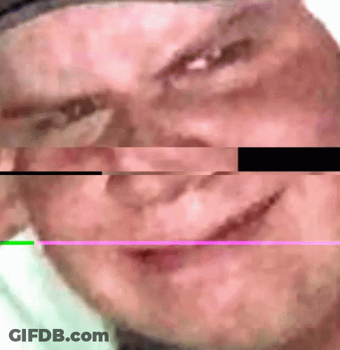 Close Up Face With Purple And Green Stripe GIF