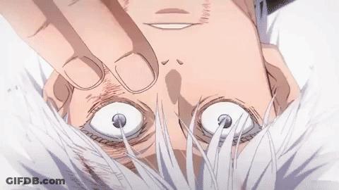 Close Up Face With Red Line From Eyes GIF