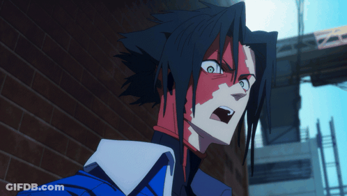 Close Up Face With Red Stripe GIF