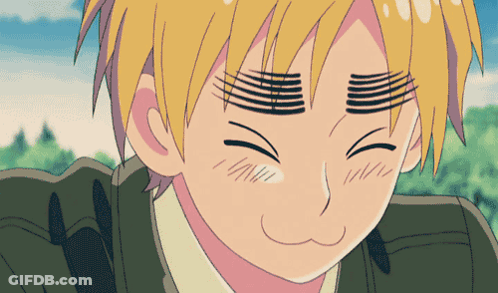 Close Up Face With Striped Eyebrow GIF
