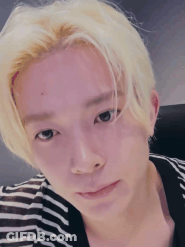 Close Up Face With Striped Shirt GIF