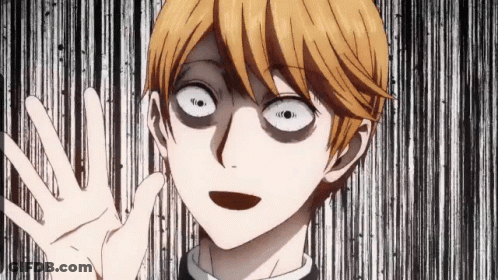 Close Up Face With White Eyes And Black Background GIF