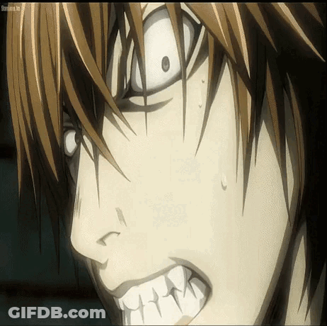 Close-Up Face With White Eyes And Teeth GIF
