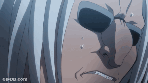 Close Up Face With White Hair And Sunglasses GIF