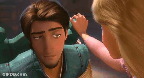Close Up Face With Woman's Hand GIF
