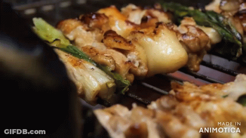 Close-Up Food On Grill Made In Animotica GIF