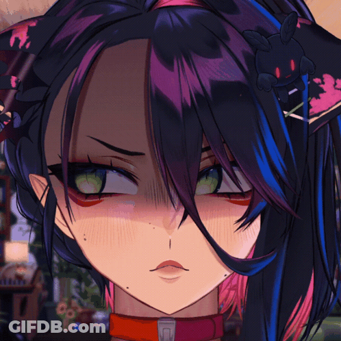 Close Up Girl Face With Choker GIF