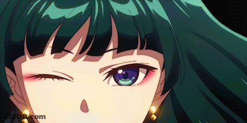 Close-Up Girl With Blue Eyes And Green Hair GIF