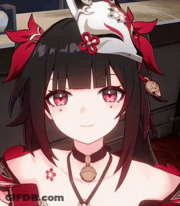 Close Up Girl With Necklace And Mask GIF