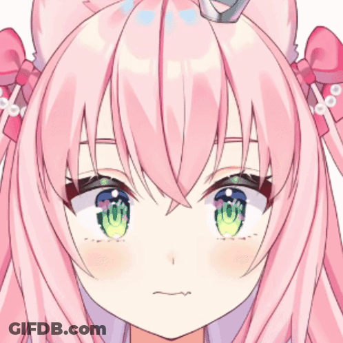 Close Up Girl With Pink Hair And Blue Eyes GIF