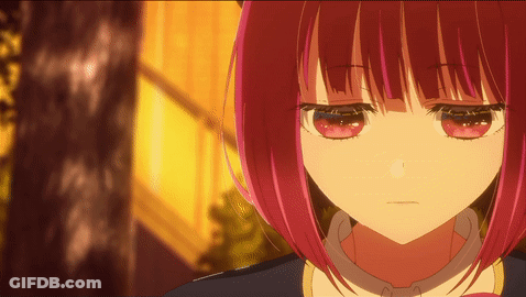 Close-Up Girl With Red Hair And Red Eyes GIF