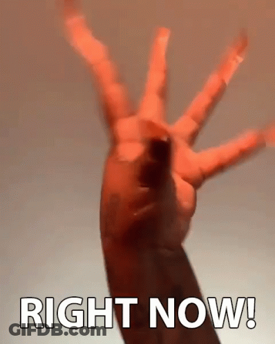 Close Up Hand Saying Right Now GIF