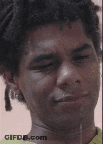 Close Up Man Eyes Closed Mouth Open GIF