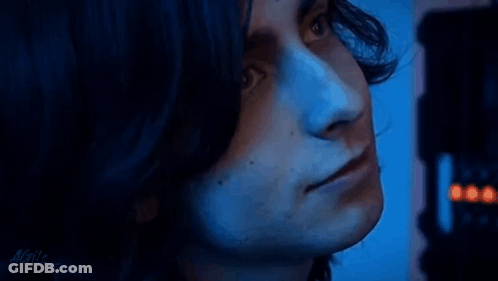 Close Up Man Face Blue Background GIF