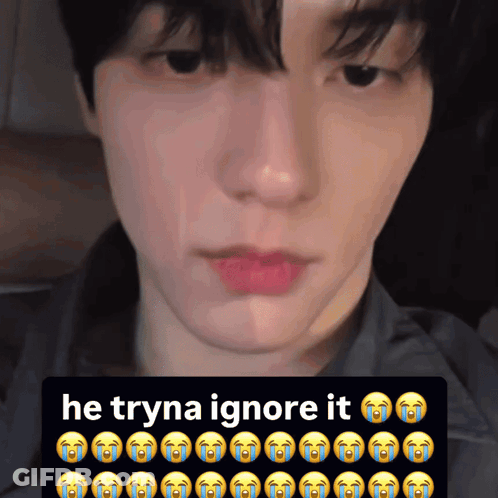 Close Up Man Face He Tryna Ignore It GIF