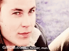 Close Up Man Face Saying Texas Forever GIF
