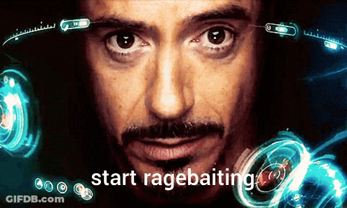 Close-Up Man Face Start Ragebaiting GIF
