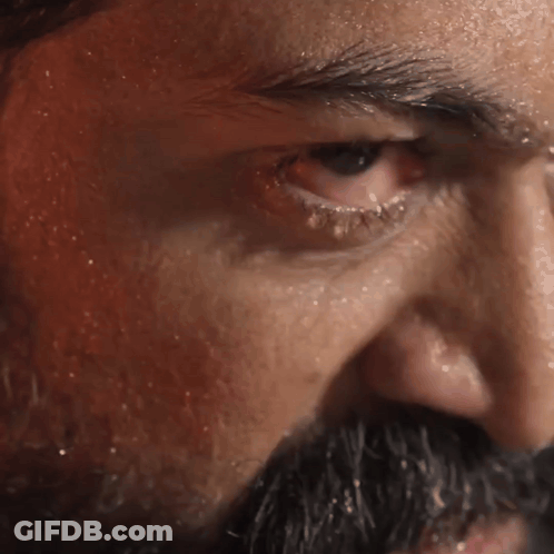 Close Up Man Face Sweating GIF