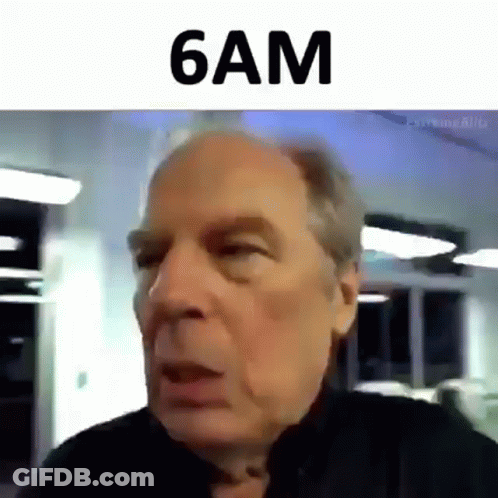 Close Up Man Face With 6Am Above GIF