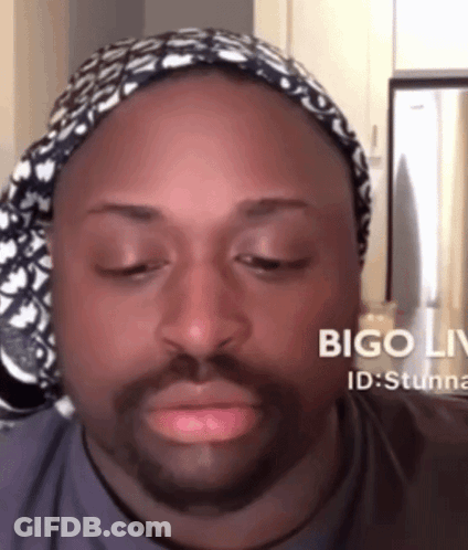 Close Up Man Face With Bigo Live GIF