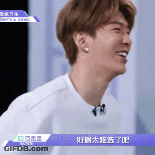 Close Up Man Face With Chinese Writing GIF