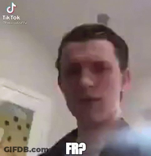 Close Up Man Face With FRP Written GIF