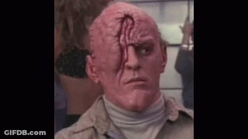 Close Up Man Face With Large Hole GIF