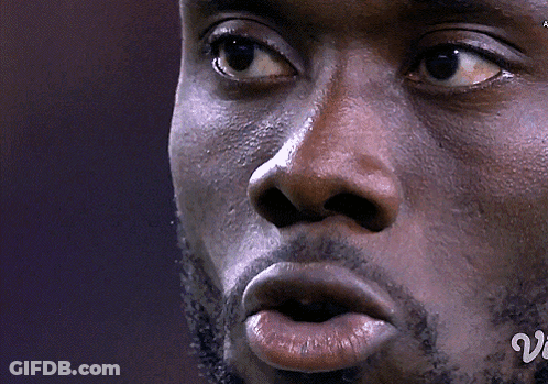 Close Up Man Face With Letter V GIF