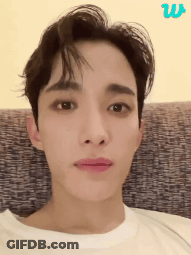 Close Up Man Face With Letter W GIF