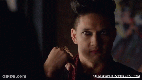 Close Up Man Face With ShadowhuntersTV.com GIF