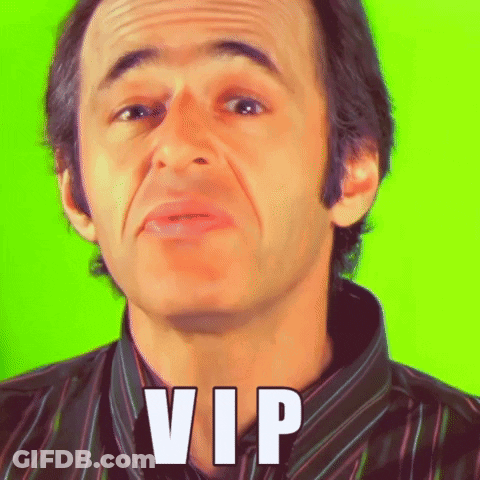 Close Up Man Face With Vip White Letters GIF