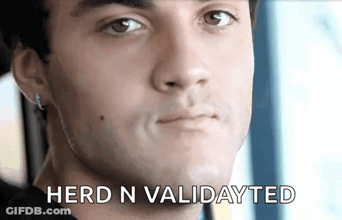 Close Up Man Herd N Validated GIF