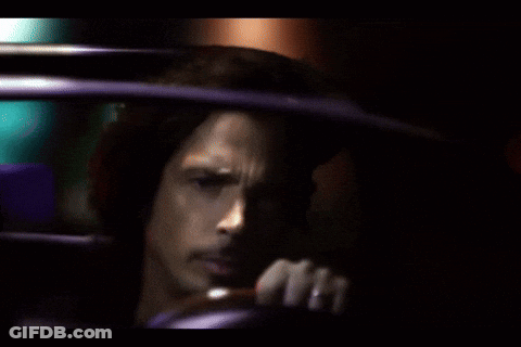 Close-Up Man In Car At Night GIF