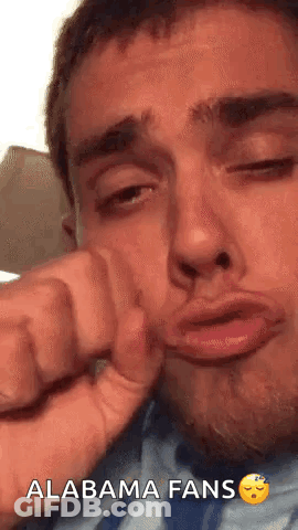 Close Up Man Making Funny Face Alabama Fans GIF
