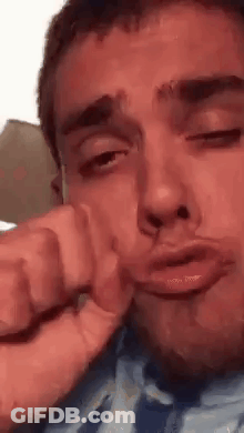 Close Up Man Making Funny Face With Mouth Open GIF