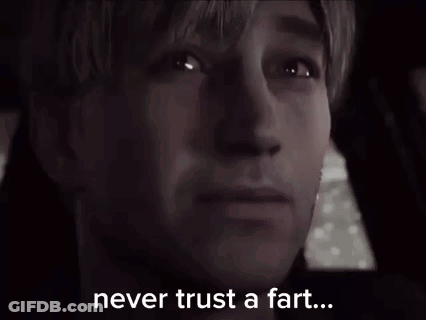Close Up Man Never Trust A Fart GIF