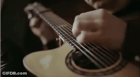 Close Up Man Playing Acoustic Guitar GIF
