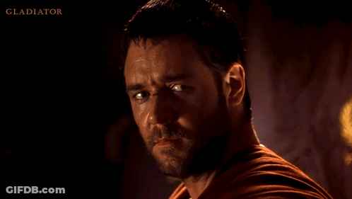 Close Up Man's Face Gladiator GIF
