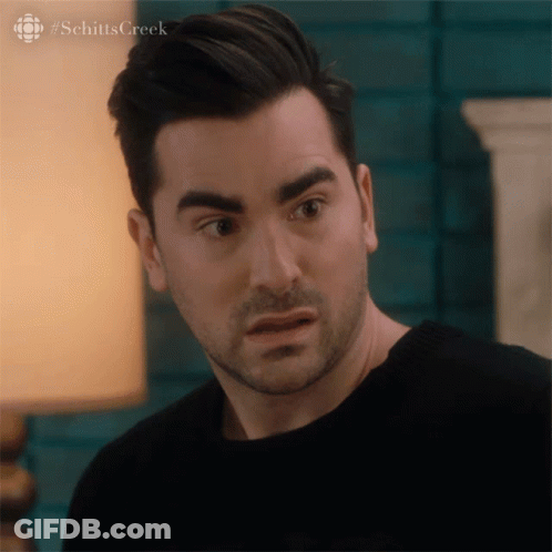 Close Up Man's Face Hashtag Schitts Creek GIF